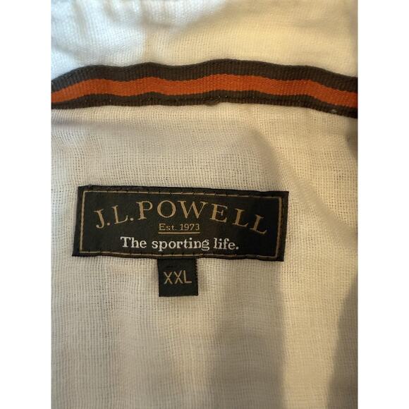 J.L. Powell Shirt Mens 2XL XXL White Cotton Long Sleeve Button Front Pockets - Picture 3 of 8